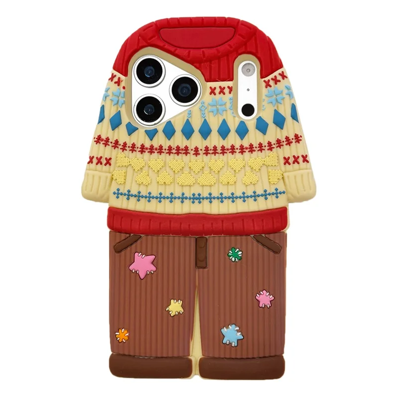 For iPhone 17 Pro Max Case Cute Sweater Design Shockproof Silicone Phone Back Cover