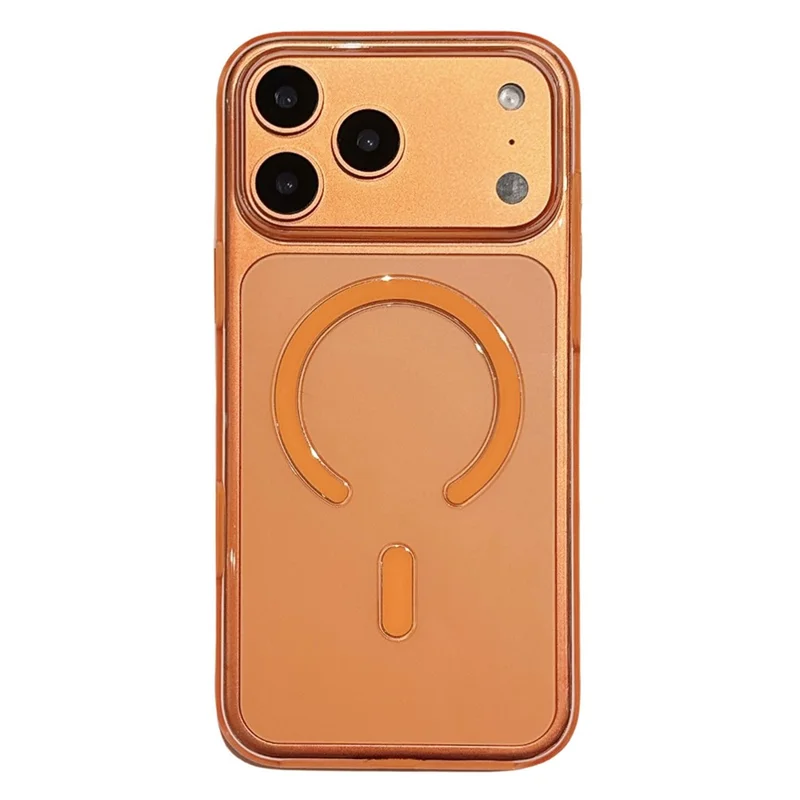 For iPhone 17 Pro Case Compatible with MagSafe Shockproof TPU + PC Clear Phone Back Cover - Orange