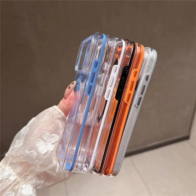 For iPhone 17 Pro Case Compatible with MagSafe Shockproof TPU + PC Clear Phone Back Cover - Orange