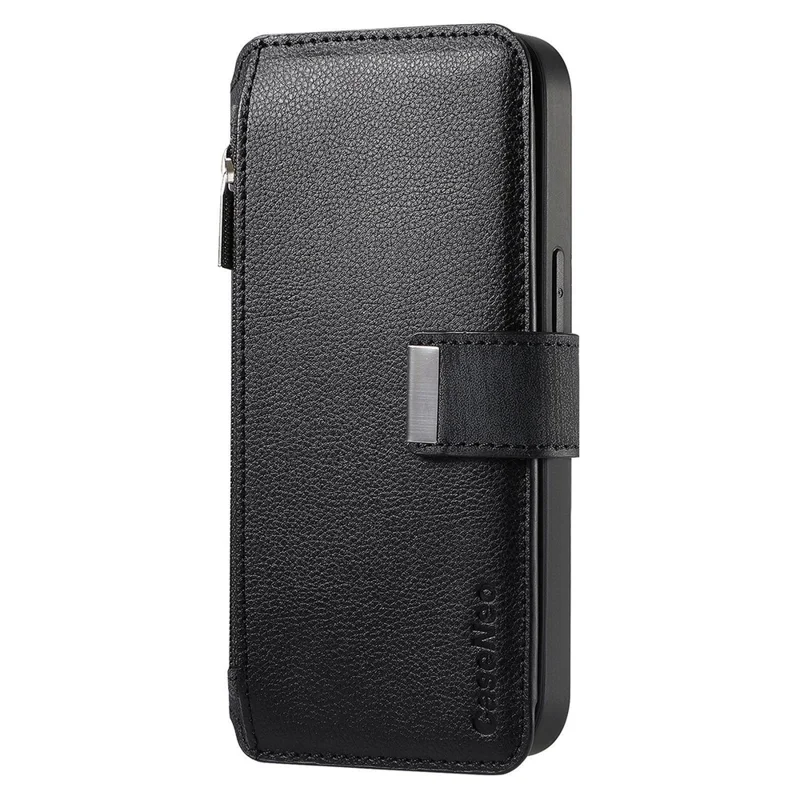 CASENEO MW-02 Phone Case For Honor Magic8 Lite 5G  /  X9d 5G  /  X70 5G Detachable Magnetic Leather Flip Cover - Black