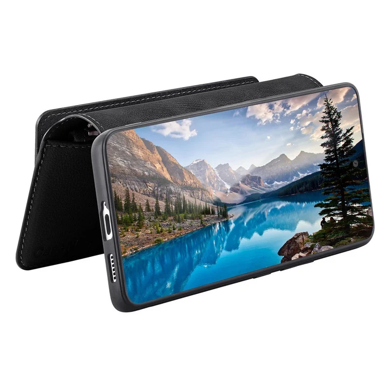 CASENEO MW-02 Phone Case For Honor Magic8 Lite 5G  /  X9d 5G  /  X70 5G Detachable Magnetic Leather Flip Cover - Black