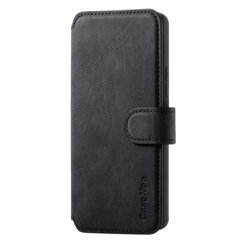 CASENEO MW-03 Detachable Wallet Case For Honor Magic8 Lite 5G  /  X9d 5G  /  X70 5G Leather + TPU Phone Cover - Black
