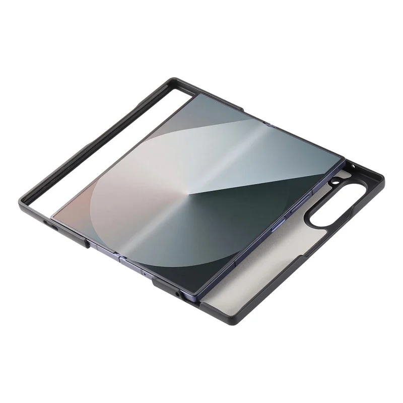 For Samsung Galaxy Z Fold7 5G Magnetic Case Kickstand Denim Texture Leather Back Cover with Detachable Card Bag - Black