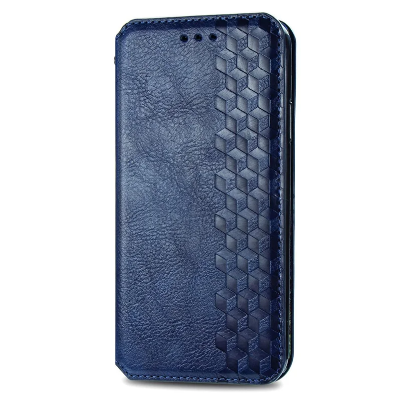 For T-Mobile REVVL 8 Case Rhombus Imprint PU Leather Wallet Phone Cover - Blue