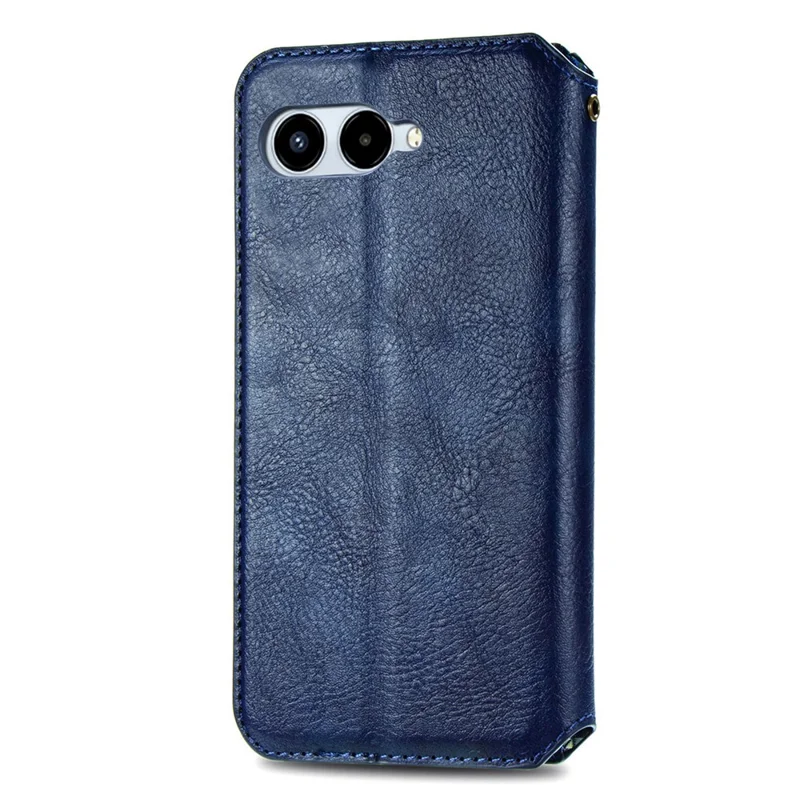 For T-Mobile REVVL 8 Case Rhombus Imprint PU Leather Wallet Phone Cover - Blue