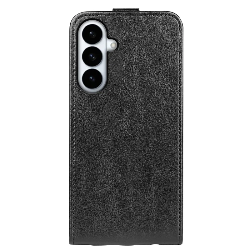 For Samsung Galaxy S26+ Case with Card Slots Vertical Flip Leather Phone Cover - Black