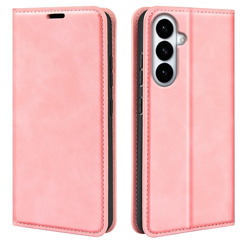 For Samsung Galaxy S26+ Case Skin Touch Leather Wallet Phone Cover - Pink