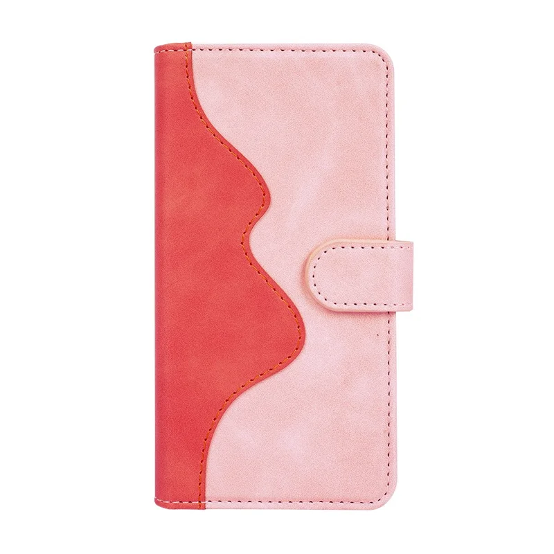 For Samsung Galaxy S26+ Wallet Case Leather Phone Cover Splicing Color - Pink