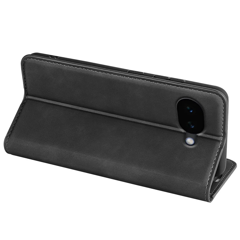 For Google Pixel 10a Case Skin Touch Leather Wallet Phone Cover - Black