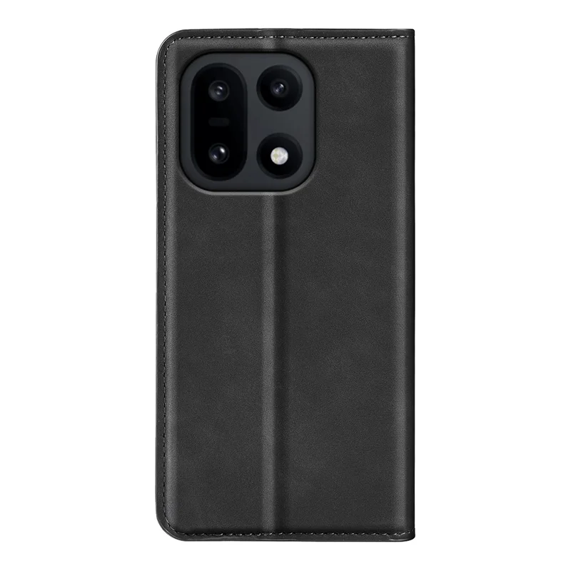 For OnePlus 15 5G Case Skin Touch Leather Wallet Phone Cover - Black