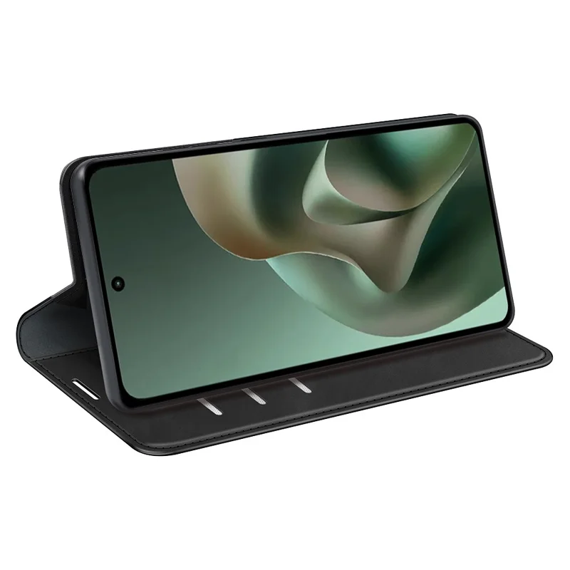 For Motorola Moto G67 Power 5G Case Skin Touch Leather Wallet Phone Cover - Black