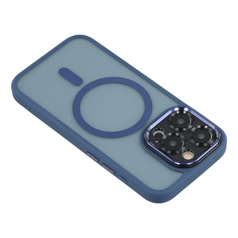 For iPhone 15 Pro Max Magnetic Case TPU + Acrylic Hybrid Phone Shell - Blue