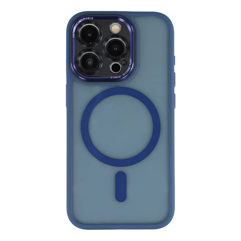 For iPhone 14 Pro Magnetic Case TPU + Acrylic Hybrid Phone Shell - Blue