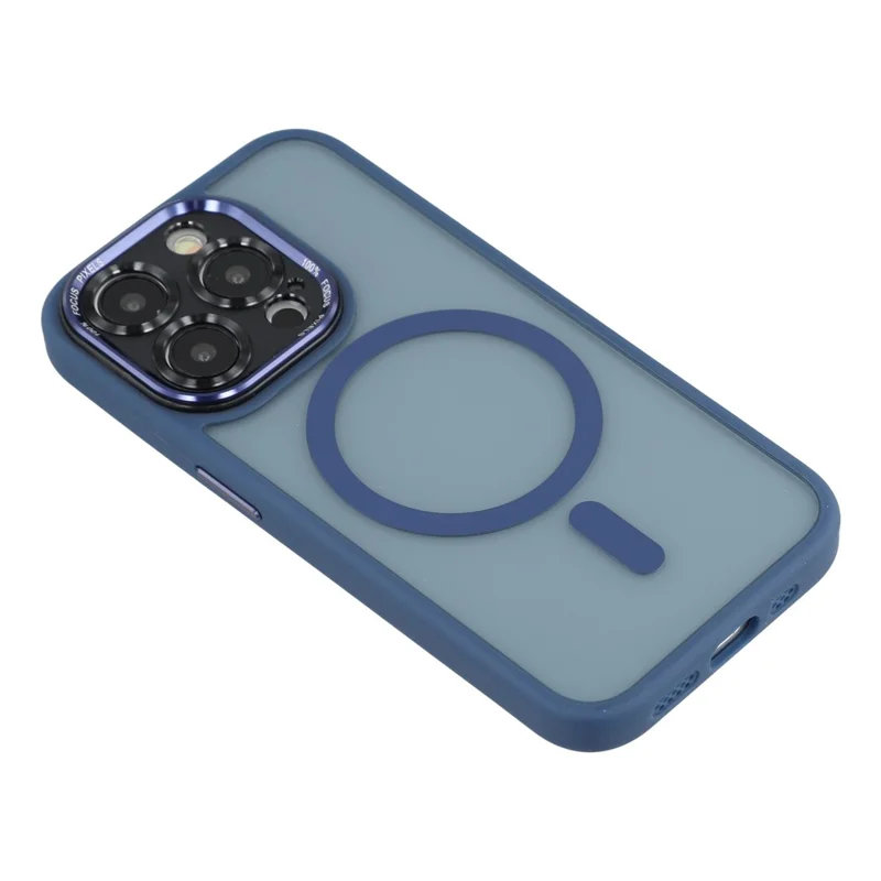 For iPhone 14 Pro Max Magnetic Case TPU + Acrylic Hybrid Phone Shell - Blue