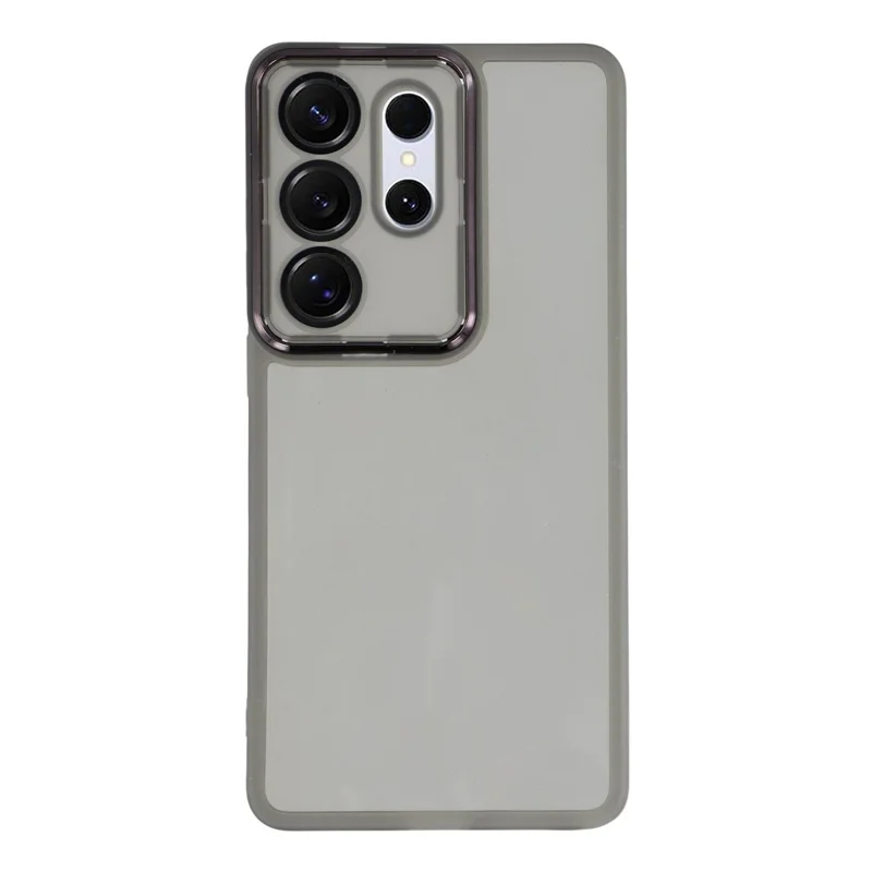 For Samsung Galaxy S26 Ultra Case Electroplated Camera Frame TPU Phone Cover - Transparent Black