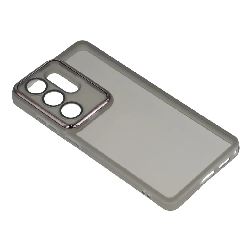 For Samsung Galaxy S26 Ultra Case Electroplated Camera Frame TPU Phone Cover - Transparent Black