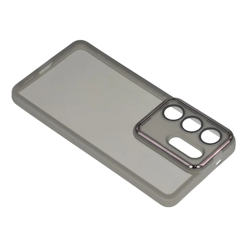 For Samsung Galaxy S26 Ultra Case Electroplated Camera Frame TPU Phone Cover - Transparent Black