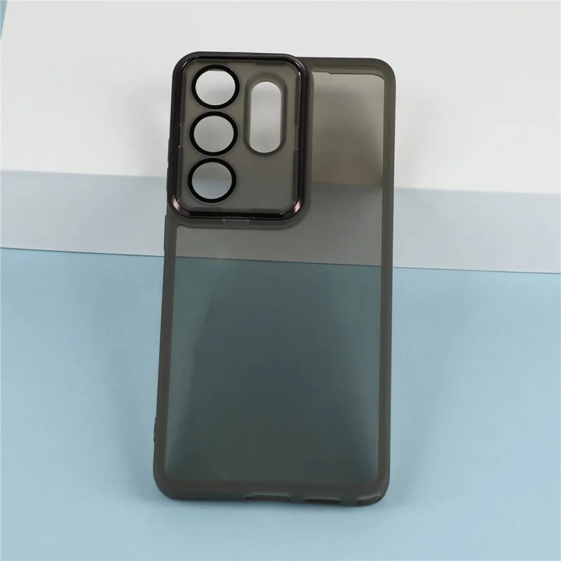 For Samsung Galaxy S26 Ultra Case Electroplated Camera Frame TPU Phone Cover - Transparent Black