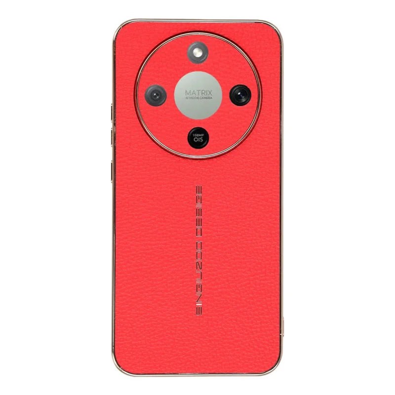 Phone Case For Honor Magic8 Lite 5G  /  X9d 5G  /  X70 5G Anti Scratch Litchi Texture TPU Leather PU Phone Back Cover - Red