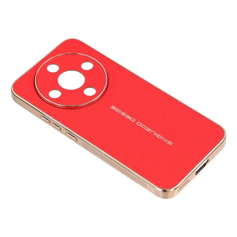 Phone Case For Honor Magic8 Lite 5G  /  X9d 5G  /  X70 5G Anti Scratch Litchi Texture TPU Leather PU Phone Back Cover - Red
