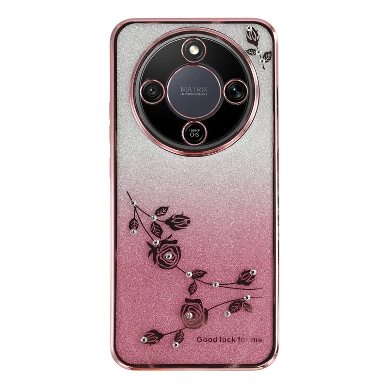 KADEM Phone Case For Honor Magic8 Lite 5G  /  X9d 5G  /  X70 5G Flower TPU Flexible Gradient Phone Cover - Pink