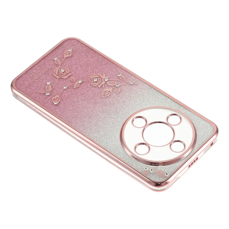 KADEM Phone Case For Honor Magic8 Lite 5G  /  X9d 5G  /  X70 5G Flower TPU Flexible Gradient Phone Cover - Pink