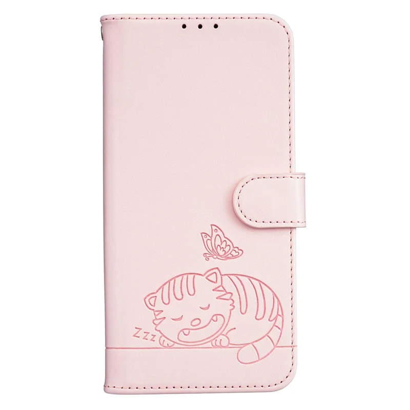 Coque pour iPhone 17 Pro Max avec portefeuille, blocage RFID, support, motif imprimé de chat, housse en cuir à rabat avec dragonne - Rose