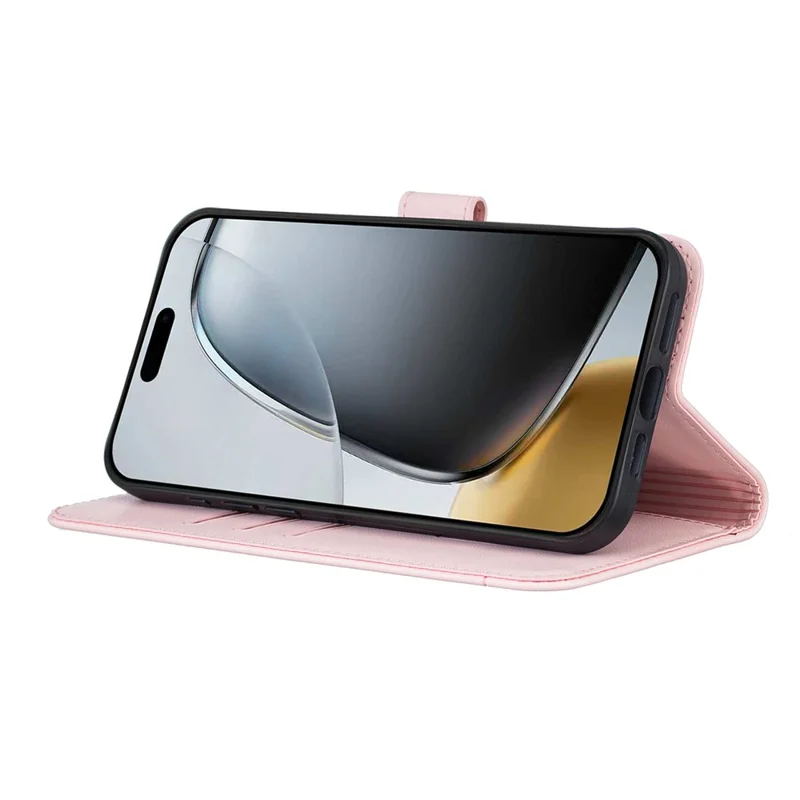 Coque pour iPhone 17 Pro Max avec portefeuille, blocage RFID, support, motif imprimé de chat, housse en cuir à rabat avec dragonne - Rose