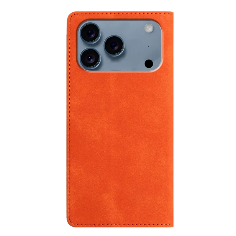 HX til iPhone 17 Pro Max Case RFID-blokerende wallet stående læderflip telefonbeskytning - Orange