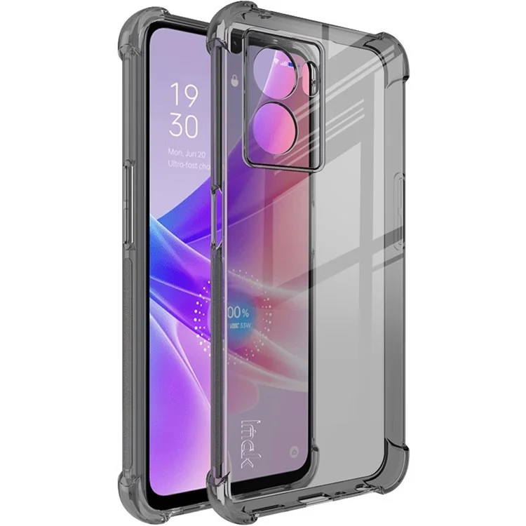 Imak Pour Oppo K10 5G / A77 5G / A57 (2022) 5G Soft TPU Clear Téléphone Case Four Couverture de Protection du Pare-chocs D'angle à L'épreuve Des Chocs - Noir Transparent