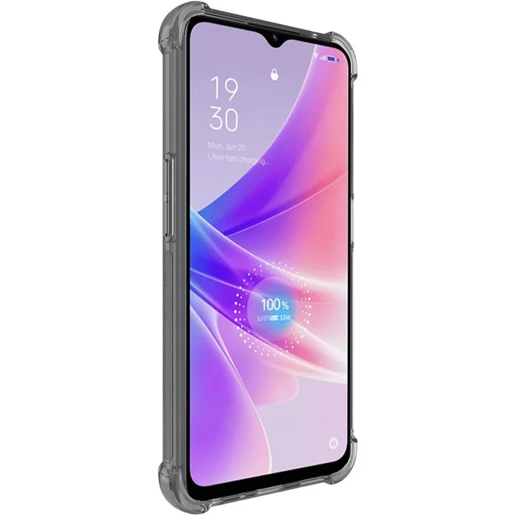 Imak Pour Oppo K10 5G / A77 5G / A57 (2022) 5G Soft TPU Clear Téléphone Case Four Couverture de Protection du Pare-chocs D'angle à L'épreuve Des Chocs - Noir Transparent