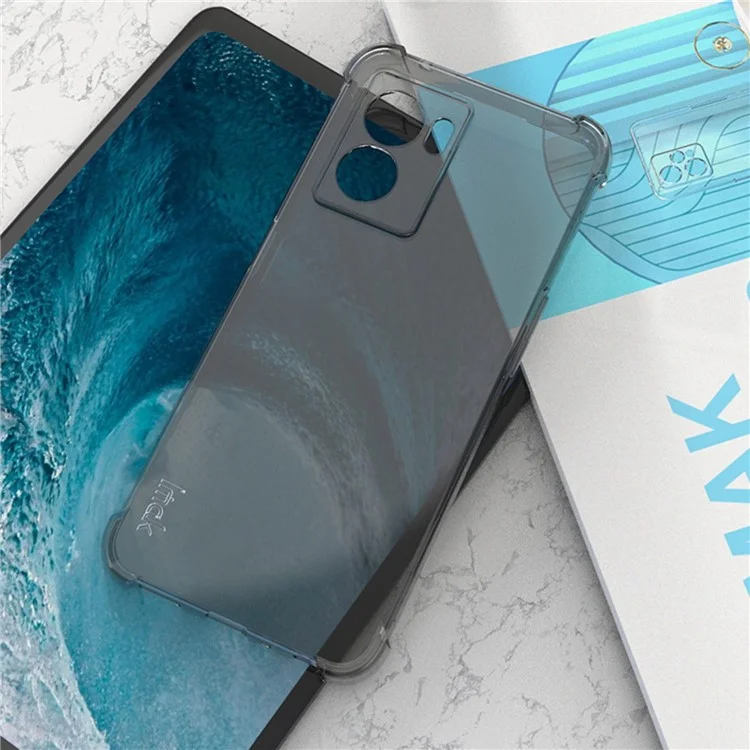 Imak Pour Oppo K10 5G / A77 5G / A57 (2022) 5G Soft TPU Clear Téléphone Case Four Couverture de Protection du Pare-chocs D'angle à L'épreuve Des Chocs - Noir Transparent