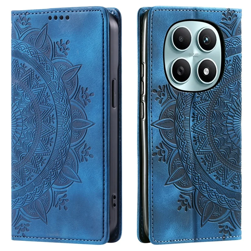 For Xiaomi Redmi Note 15 4G (Global) Case Magnetic Closing Leather Phone Cover Pattern Imprinted - Blue