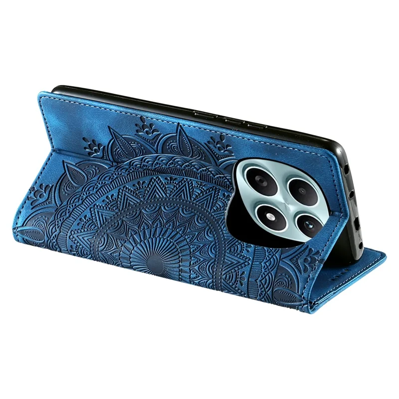 For Xiaomi Redmi Note 15 4G (Global) Case Magnetic Closing Leather Phone Cover Pattern Imprinted - Blue