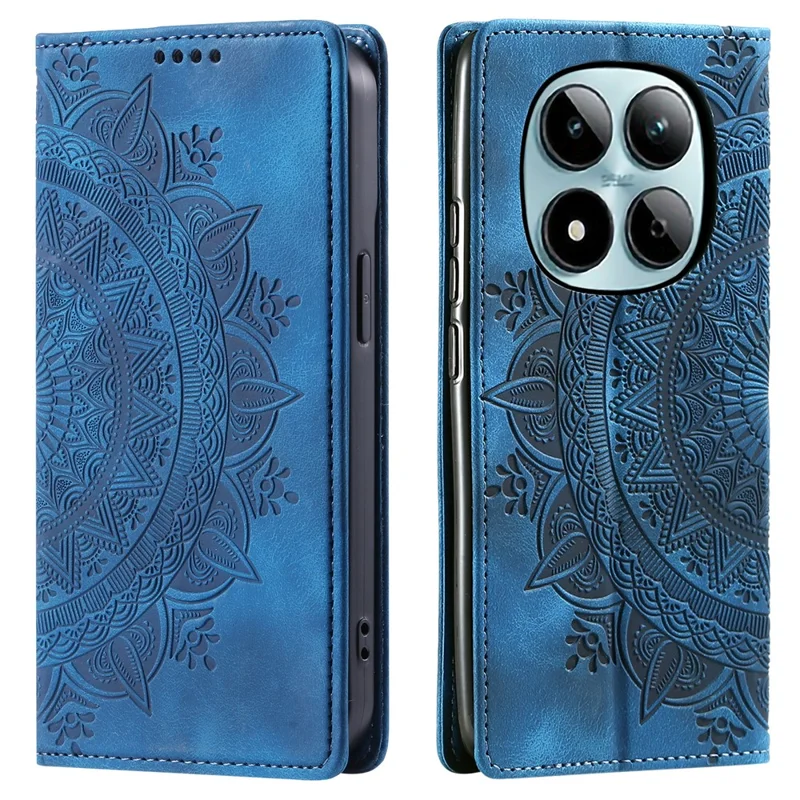 For Xiaomi Redmi Note 15 Pro 4G (Global) Case Magnetic Closing Leather Phone Cover Pattern Imprinted - Blue