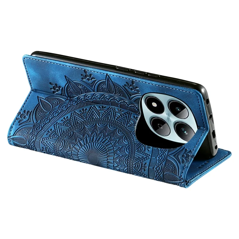 For Xiaomi Redmi Note 15 Pro 4G (Global) Case Magnetic Closing Leather Phone Cover Pattern Imprinted - Blue