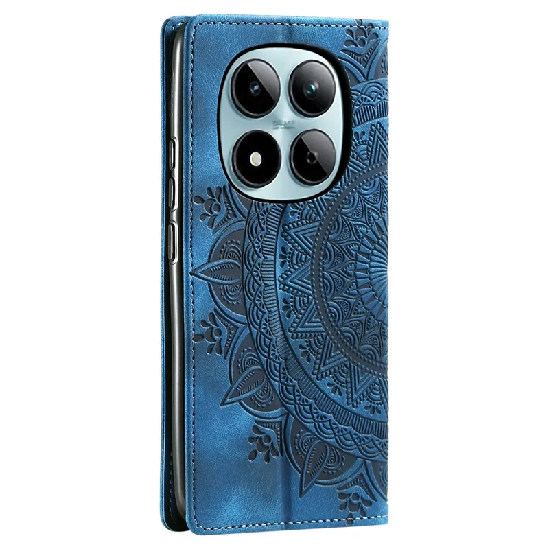 For Xiaomi Redmi Note 15 Pro 4G (Global) Case Magnetic Closing Leather Phone Cover Pattern Imprinted - Blue