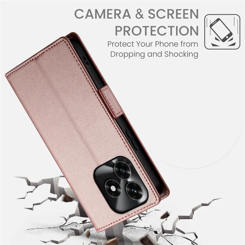 Stand Case for Honor X5c Plus 4G  /  X5c 4G  /  Play10A 4G PU Leather Wallet Phone Cover - Rose Gold