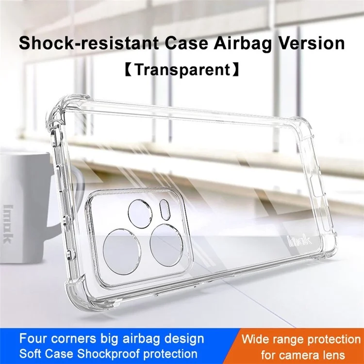 IMAK Pour Xiaomi Redmi Note 12 Pro + 5G / Remarque 12 Explorer 5G / Remarque 12 Édition Tendance Airbag Airbag Airbag Renforcé Couvre Téléphonique Transparent Airbag TPU - Transparent