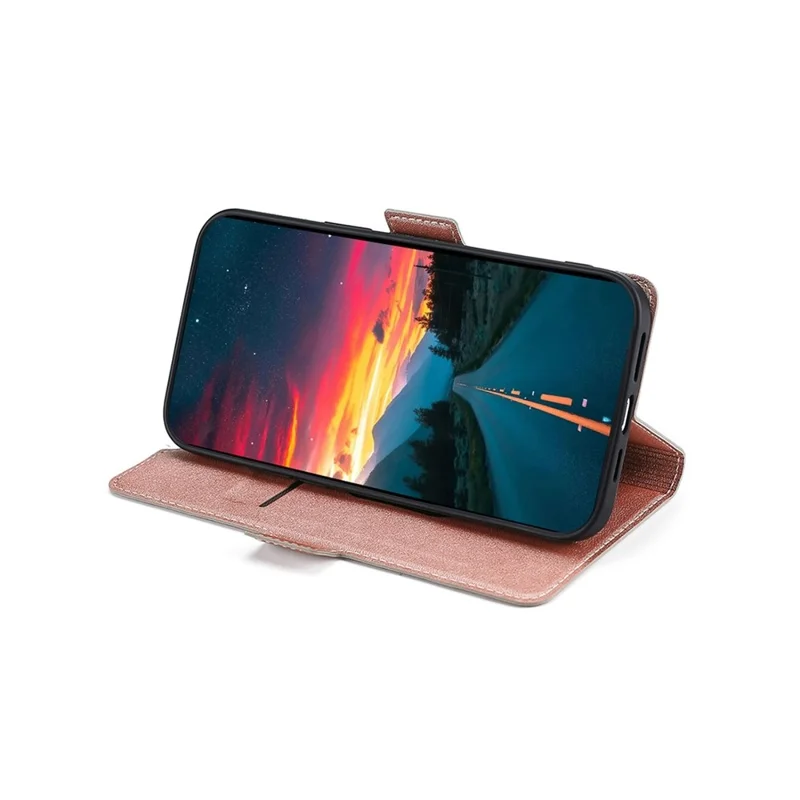 For Motorola Moto G06 4G Case Card Holder PU Leather Phone Cover - Rose Gold