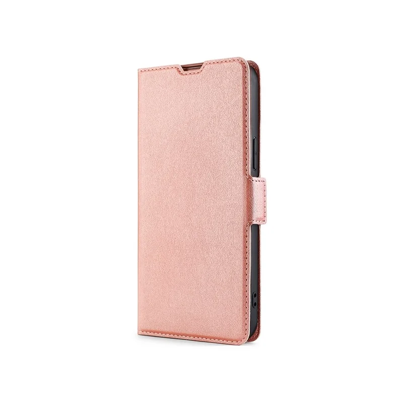 For Motorola Moto G06 4G Case Card Holder PU Leather Phone Cover - Rose Gold