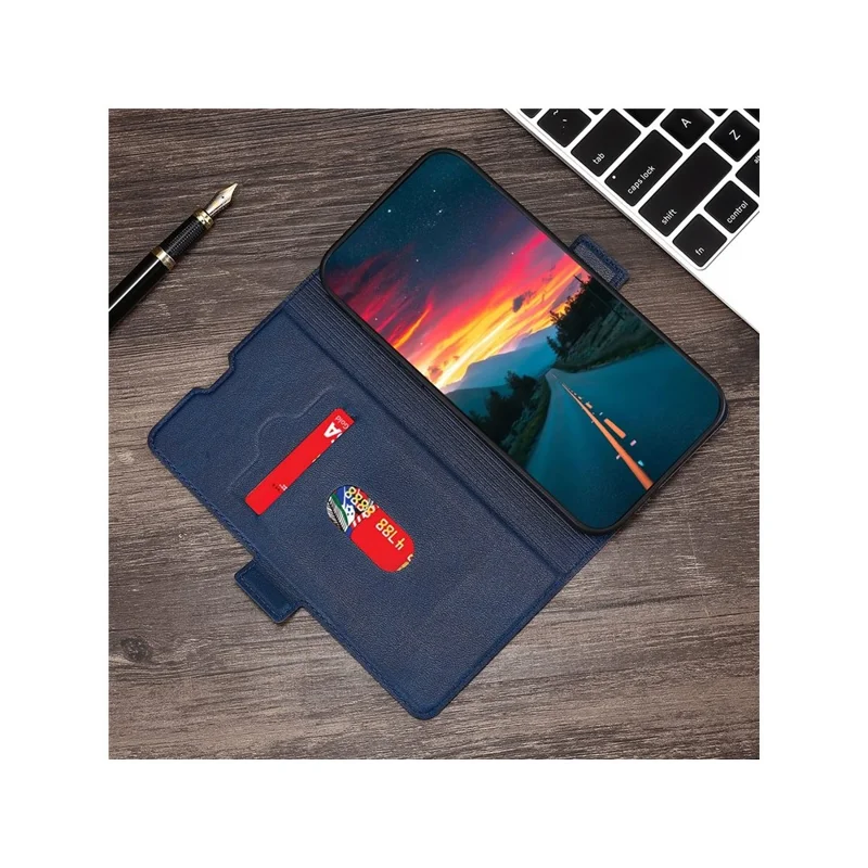 For Motorola Moto G67 Power 5G Case Card Holder PU Leather Phone Cover - Blue