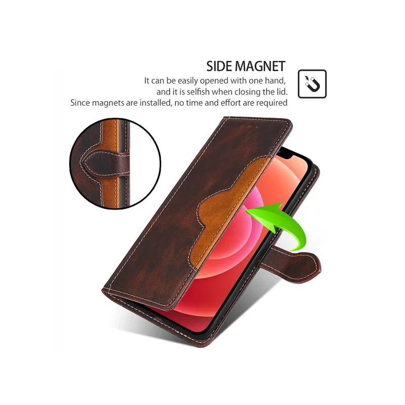 For Motorola Moto G67 Power 5G Case Leather Wallet Phone Cover with Straw Hat Magnetic Clasp - Brown