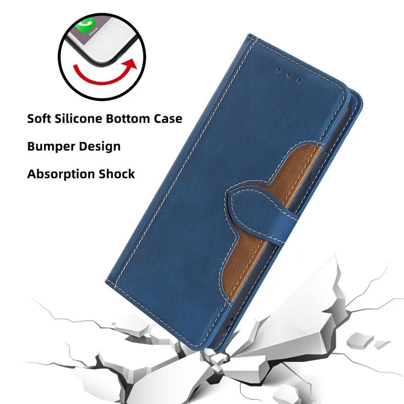 For Motorola Edge 70 5G Case Leather Wallet Phone Cover with Straw Hat Magnetic Clasp - Blue