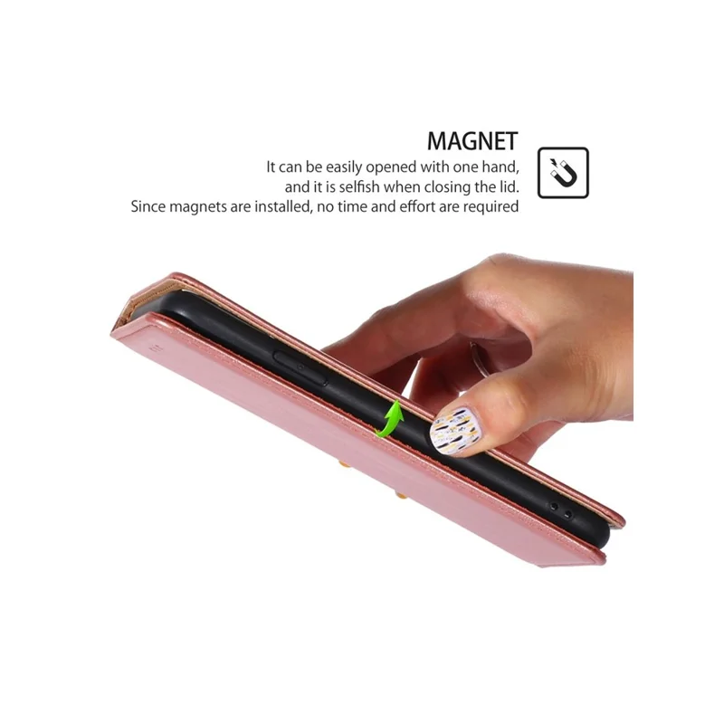 For Motorola Edge 70 5G Case Wallet PU Leather Magnetic Auto-Absorbed Phone Cover - Rose Gold