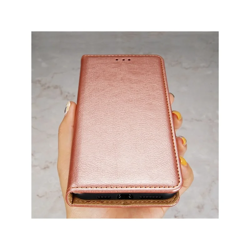 For Motorola Edge 70 5G Case Wallet PU Leather Magnetic Auto-Absorbed Phone Cover - Rose Gold