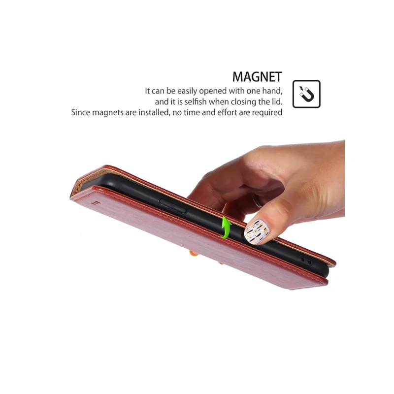 For Motorola Moto G06 4G Case Wallet PU Leather Magnetic Auto-Absorbed Phone Cover - Brown