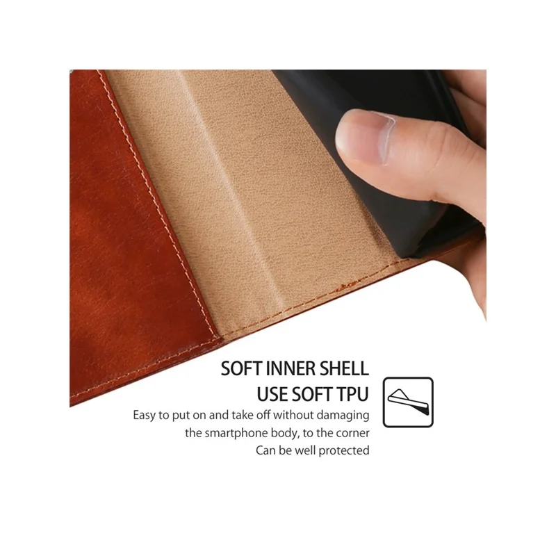 For Motorola Moto G06 4G Case Wallet PU Leather Magnetic Auto-Absorbed Phone Cover - Brown