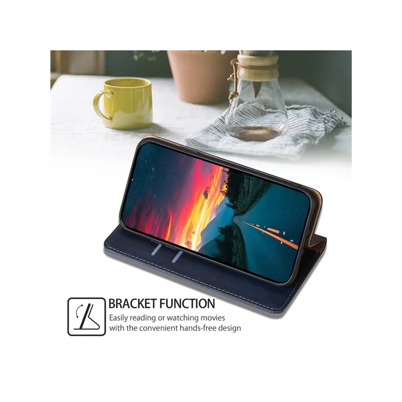 For Motorola Moto G67 Power 5G Case Wallet PU Leather Magnetic Auto-Absorbed Phone Cover - Black