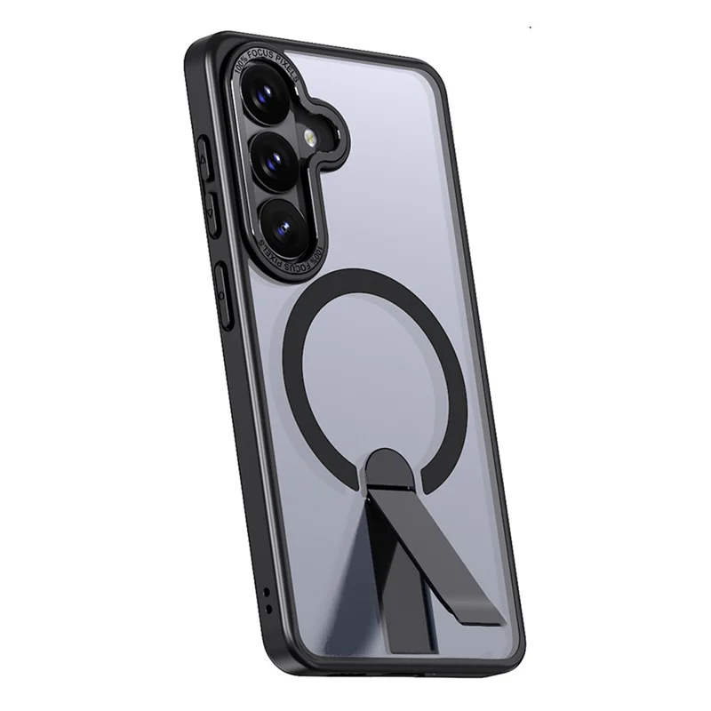 For Samsung Galaxy S26+ Magnetic Case Kickstand TPU + Acrylic Phone Cover - Black